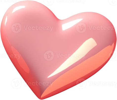 Free 3d Shiny Heart Shape Illustration As A Symbol Of Love And Romance