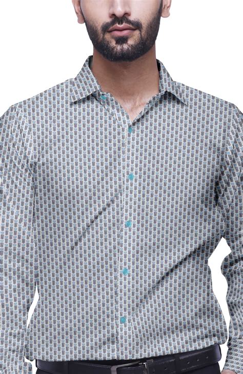 Bestman Formal Shirts For Men Slim Fit Print Full Sleeve Shirts For Men