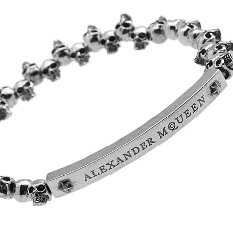 Alexander Mcqueen Mini Skull Bracelet Silver End Us