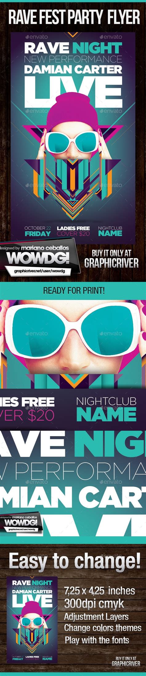 Rave Party Flyer Print Templates Graphicriver