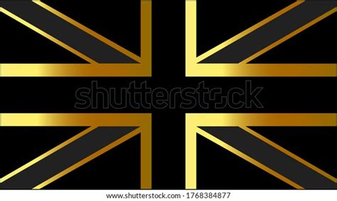 British Flag Gold Shine Color Vector Stock Vector Royalty Free
