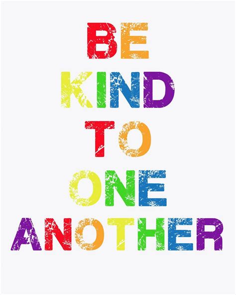 Be Kind To One Another Inspirational Quote Digital Print Wall Art