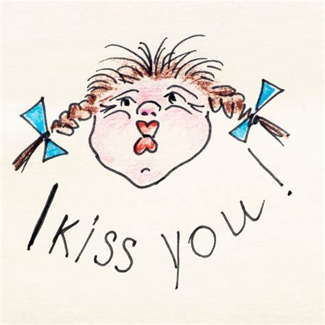 Drawing Of The Little Girl Blowing Kiss Illustrations Royalty Free