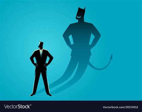 Businessman With His Devil Shadow Royalty Free Vector Image