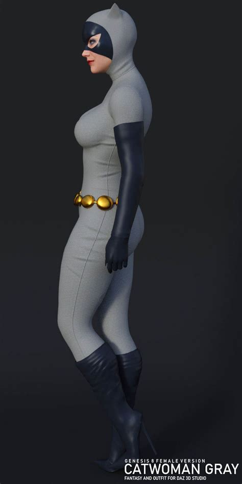 Cat Woman Gray Suit For G8f Daz Content By Guhzcoituz