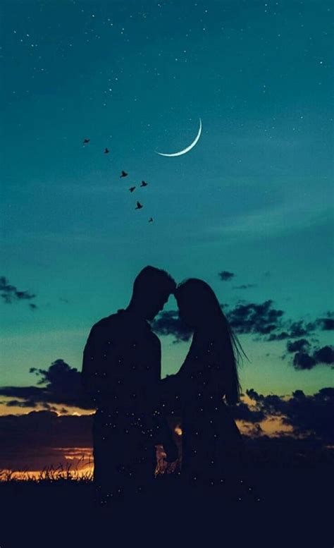 720p Free Download Stay Moon Crescent Couple Love Silhouette