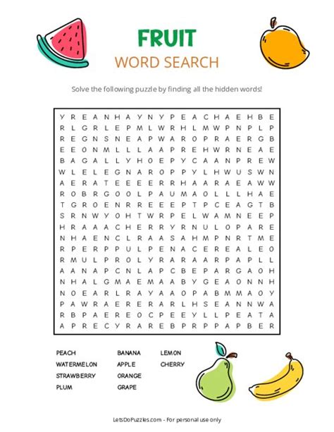 The Fruit Word Search Is Shown In Black And White Vrogue Co