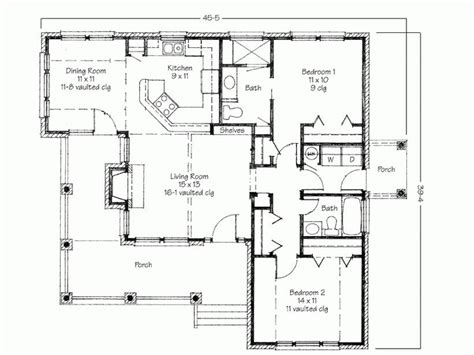 Simple House Blueprints Two Bedrooms Jhmrad 37002