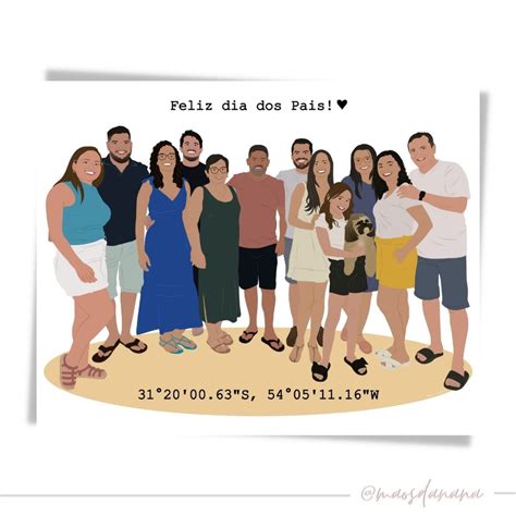 Ilustração Digital Personalizada Família Elo7