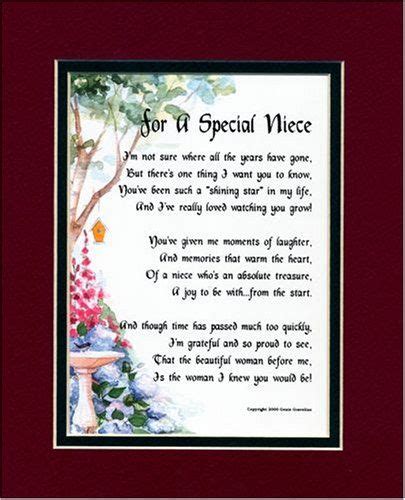 For A Special Niece Touching 8x10 Poem Double Matted In Burgundydark Green And Enhanced With