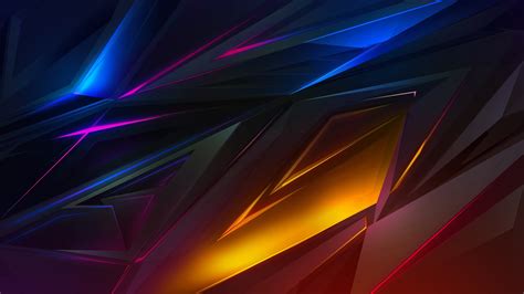 Colorful Dark Abstract Polygon 3d 4k 39 Wallpaper Pc Desktop