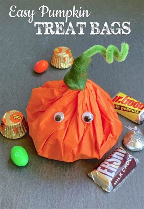 Halloween Party Idea Tissue Paper Pumpkin Goody Bags