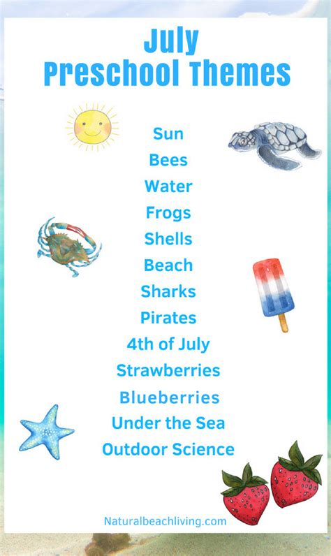 July Preschool Themes With Lesson Plans And Activities Natural Beach