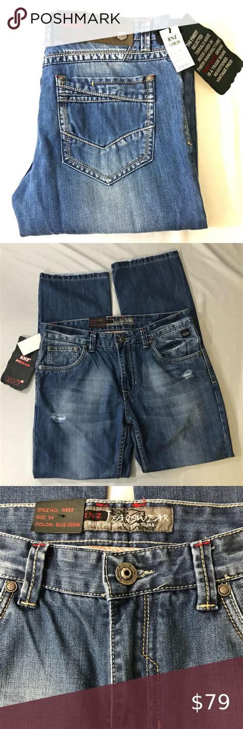 Rnz Premium Denim 100 Cotton Sz 36 X 30 Grey Jeans Men Black Jeans