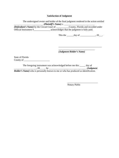 Satisfaction Judgment Sample Form Fill Out And Sign Printable Pdf