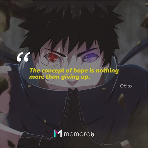 Obito uchiha is one of the talented ninja from the uchiha clan. 30 Quotes by Obito Uchiha on the Naruto, Nothing More Than Trash - Memora