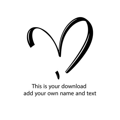 Heart Svg Heart With Name Svg Hand Drawn Heart Svg Heart Etsy