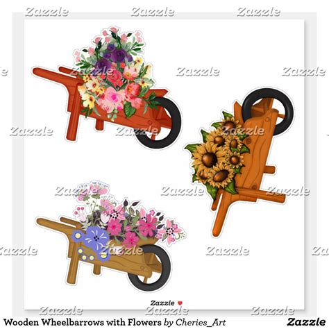 Wooden Wheelbarrow Love Design Garden Tools Zazzle Etsy Shop