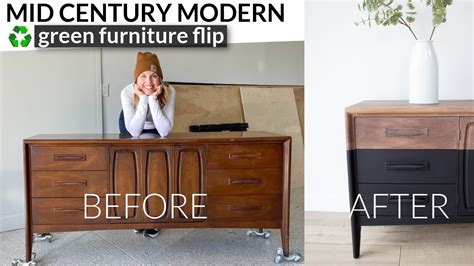 Mid Century Modern Furniture Flip Green Furniture Makeover W Milk