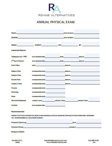 8 Yearly Physical Form Templates Pdf Free And Premium Templates