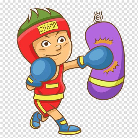 Baby Boy Boxing Cartoon Drawing Boxing Glove Shadowboxing Child