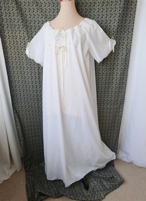 Antique French Nightdress Vintage Cotton Nightgown Hand Etsy