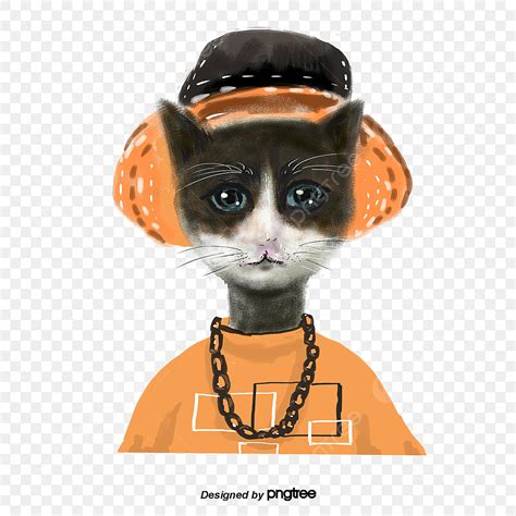 Orange Hat Png Transparent Orange Dress Hat Cat Animal Orange