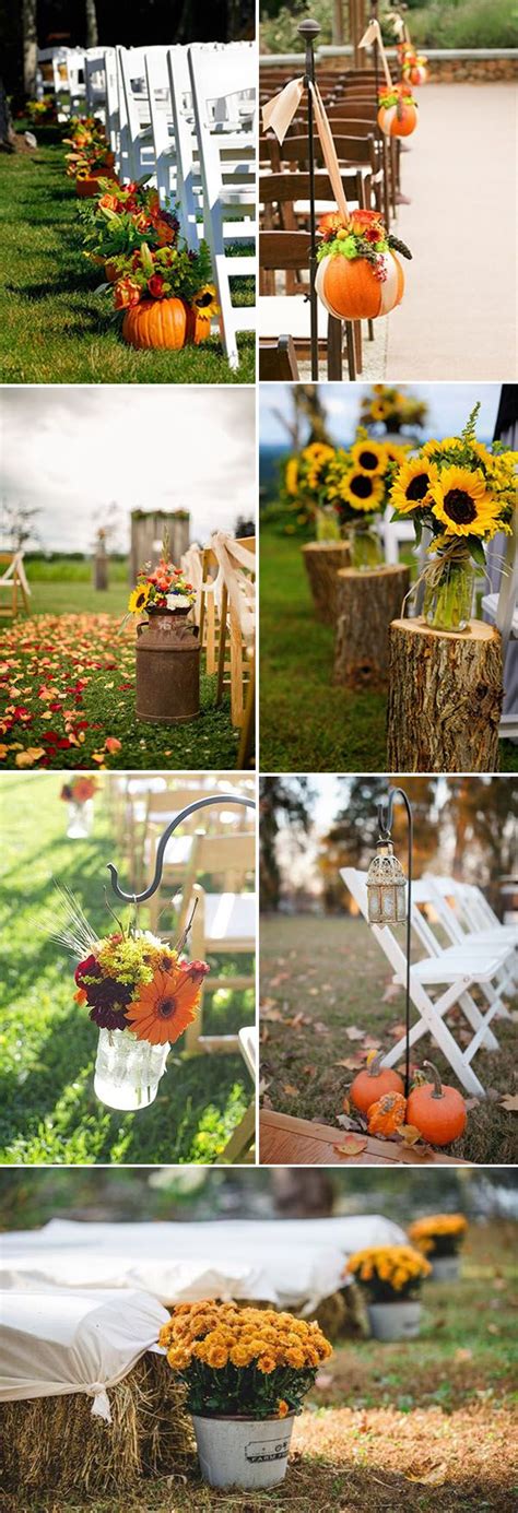 Fall Wedding Ceremony Aisle Decoration Ideas Wedding Ceremony Ideas