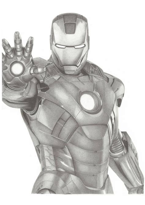 Ironman Marvel A3 Print Off Original Pencil Drawing Limited 25 Etsy