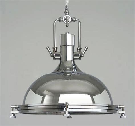 All prices are exclusive of vat. Modern Industrial Retro Nautical Chrome Pendant Lamp Large ...