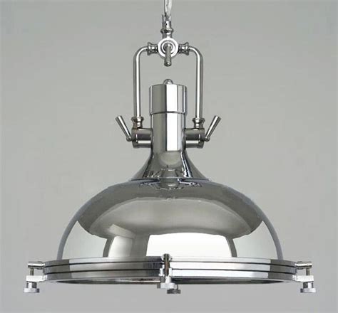 Enhance your home with stylish exterior lighting today. Modern Industrial Retro Nautical Chrome Pendant Lamp Large ...