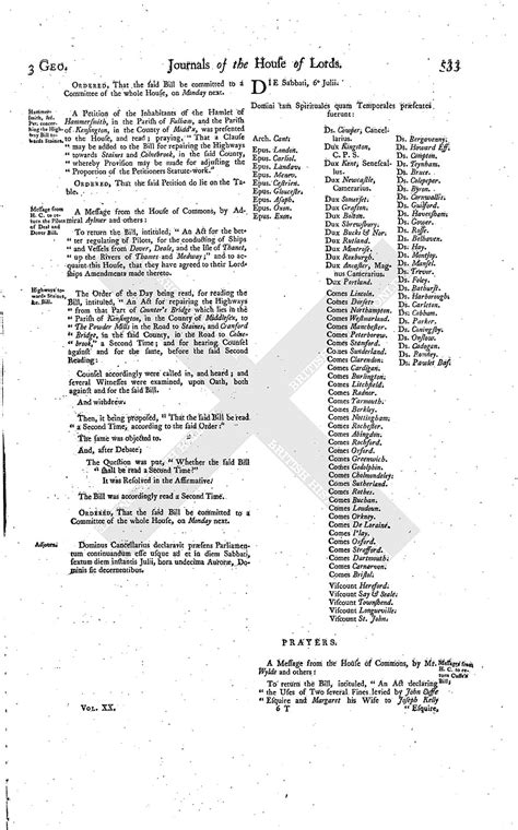 House Of Lords Journal Volume 20 5 July 1717 British History Online