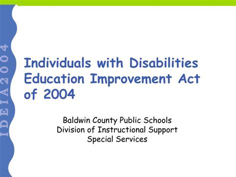 Ppt Individuals With Disabilities Education Improvement Act Of 2004
