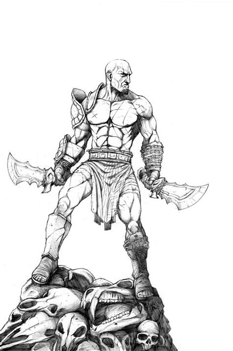 Kratos Pencils By Jzingerman On Deviantart Character Sketch Kratos