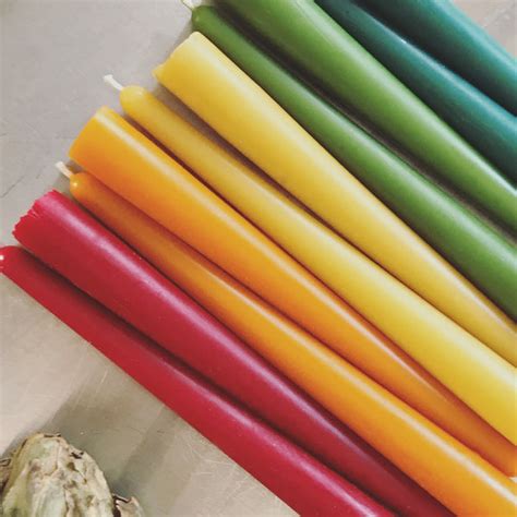 Colored Pure Beeswax Taper Candles Prettydreamer