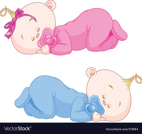 Sleeping Babies Royalty Free Vector Image Vectorstock