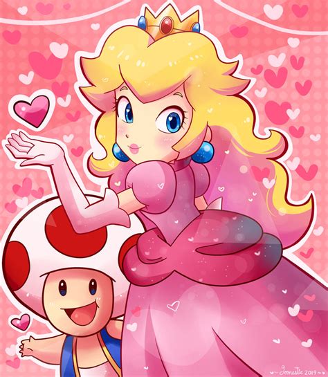 Princess Peach And Toad By Domestic Hedgehog On Deviantart