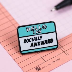 Socially Awkward Enamel Pin Mental Health Badge Introvert Gift Autism Pins Neuro Divergent