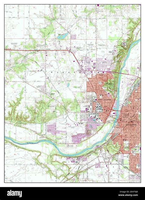 Lafayette West Indiana Map 1961 124000 United States Of America By