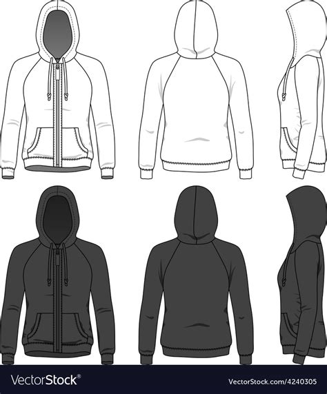 Black Hoodie Template Front Back And Side