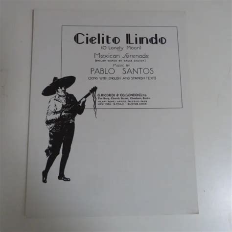 Hoja De CanciÓn Cielito Lindo Serenata Mexicana Pablo Santos 1932 Eur 849 Picclick Es