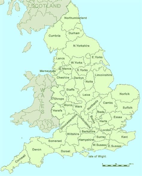 Counties States Of England Scotland And Wales Great Britain
