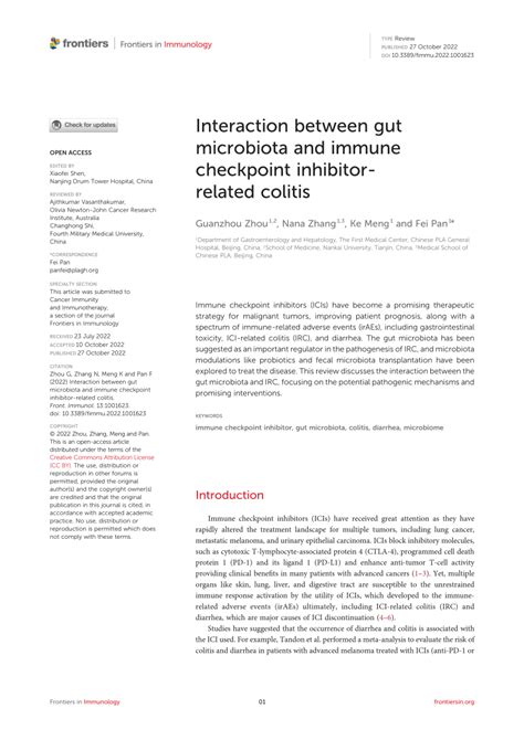 Pdf Interaction Between Gut Microbiota And Immune Checkpoint