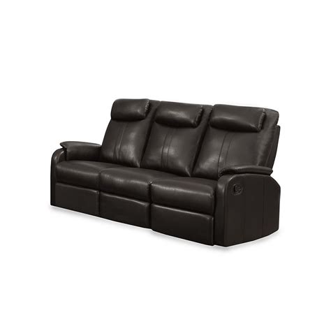 Monarch Specialties Reclining Brown Bonded Leather Sofa The Home