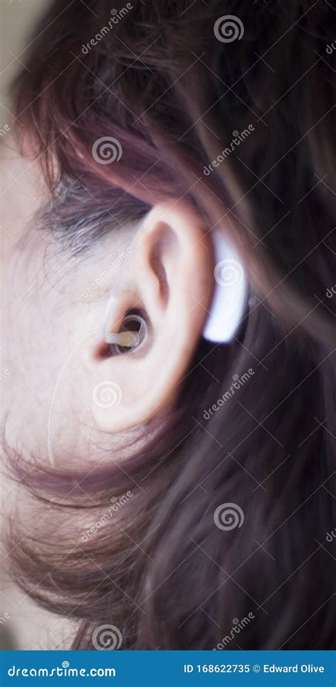 Deaf Woman Hearing Aid Stock Image Image Of Listen 168622735