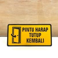 Jual RAMBU PINTU HARAP TUTUP KEMBALI - 20X40CM - SIGNAGE PINTU - Kota