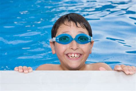 Boy Swimming In The Pool With Goggles Picture Image 5856657