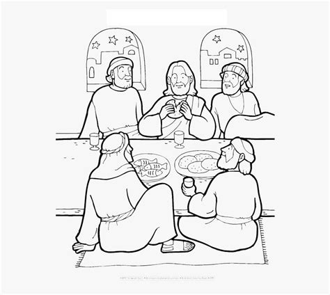 Jesus And Friends In Last Supper Coloring Page Free Printable
