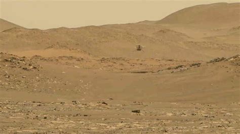 Nasas Martian Rover Captures Space Chopper Carrying Out Flight Across
