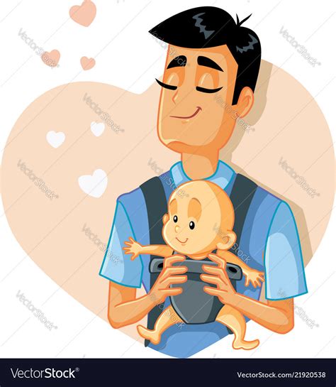 Loving Father Holding Baby Royalty Free Vector Image